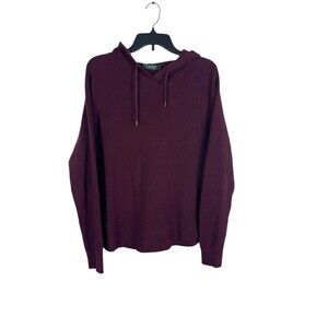 Lauren Ralph Lauren Women’s XL Burgundy Waffle Knit Hoodie Sweater Long Sleeve